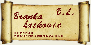Branka Latković vizit kartica